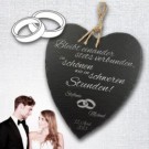 Schiefer-Herz zur Hochzeit mit Gravur