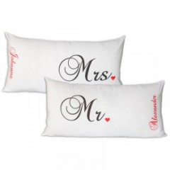 Kissen Mr und Ms mit Namen