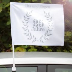 Autofahne Silberhochzeit mit Namen