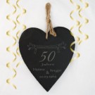 Schieferherz Goldene Hochzeit mit Gravur