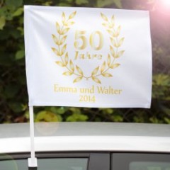 Autofahne Goldene Hochzeit