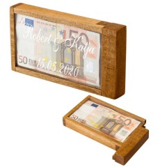 Geldgeschenkebox zum Knobeln mit individueller Gravur