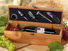 robuste Holzbox aus Bambus für Wein