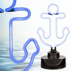 blaue Anker Neonlampe